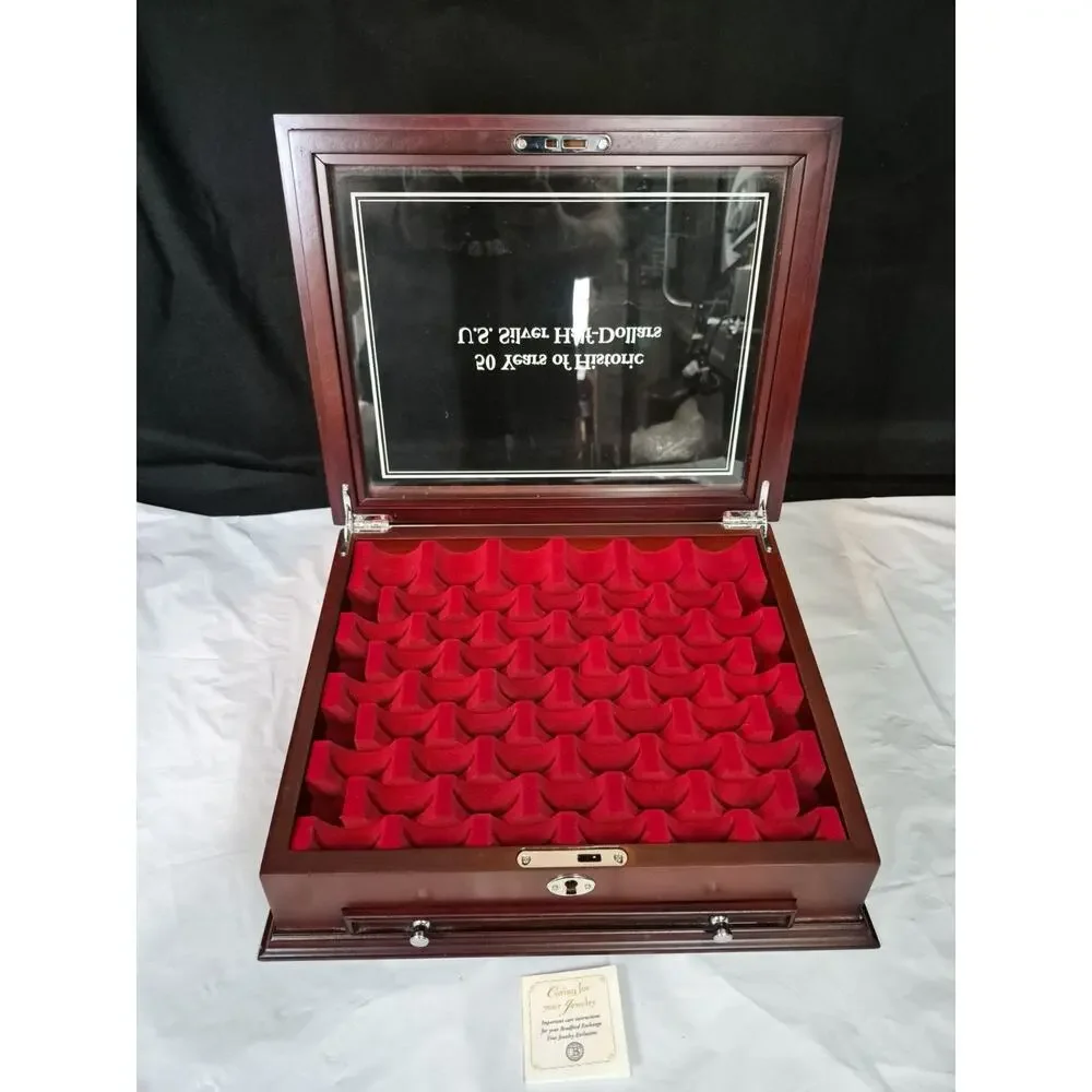 PCS Stamps & Coins U.S. Proof Commemorative Silver Dollar WOOD Display Case 15